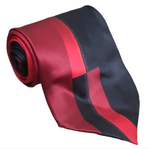 Gasparo 100% Silk Tie Deep Red Black